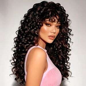 Curly Brown 18in Wig